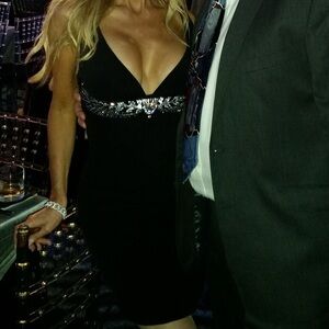 Roberto Cavalli Black Embellished Dress. Made in Italy